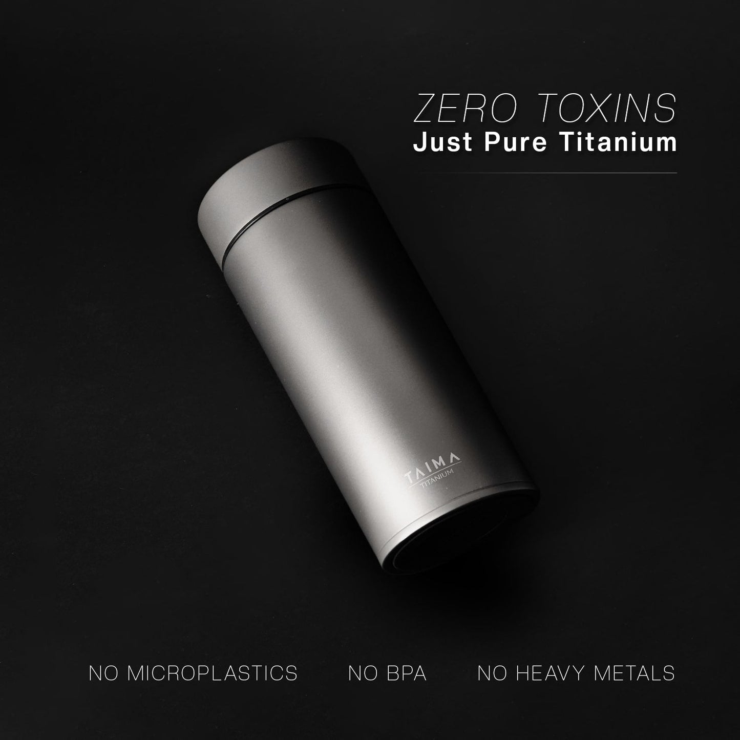 Taima® 100% Ren Titan Vattenflaska – Drick rent, lev bättre.