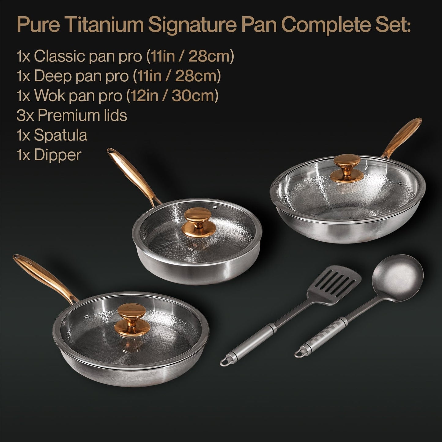 Signature-panna i ren titan – Komplett set (8 delar)