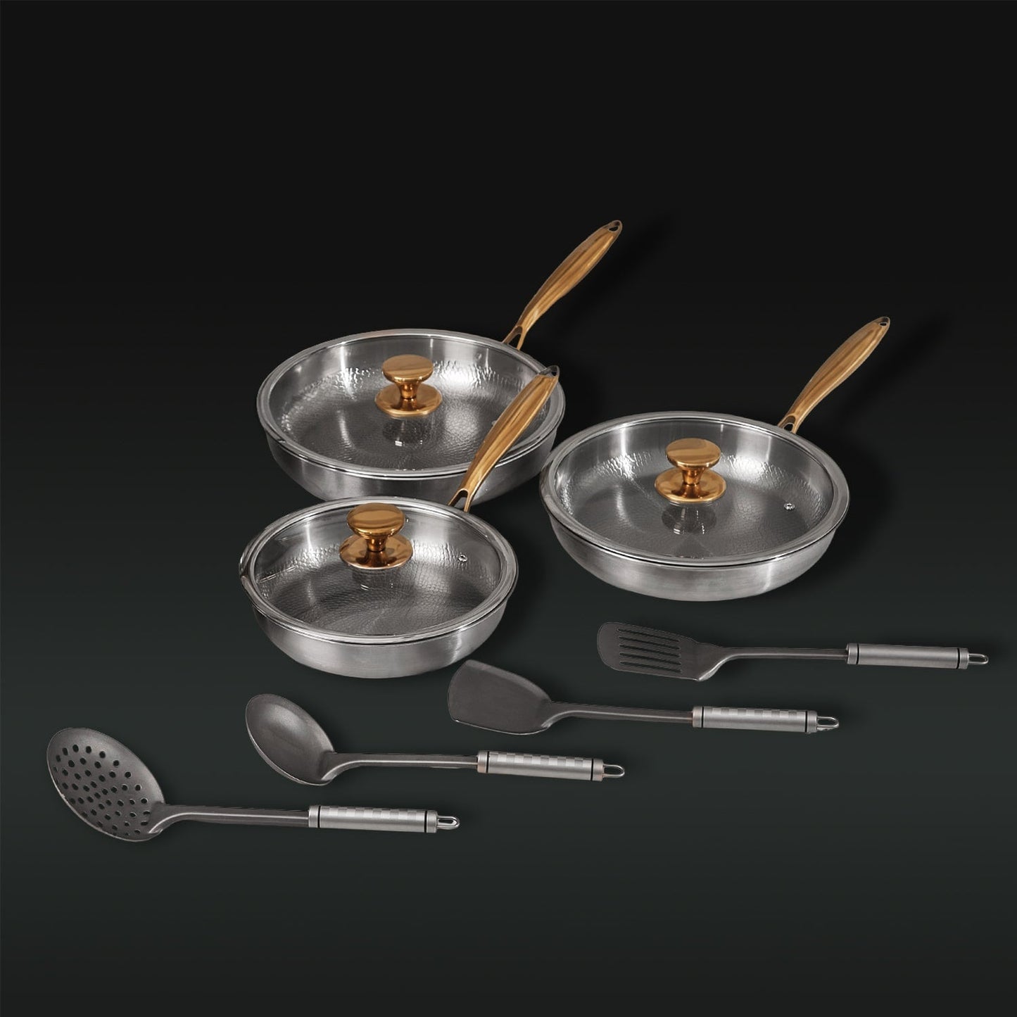 Klassiskt set i ren titan – Trio (10 delar)